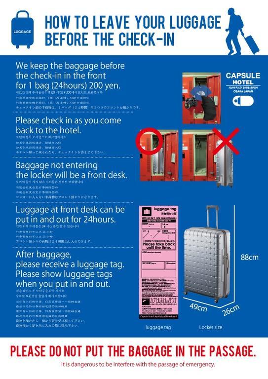 Capsule Hotel Asahi Plaza Shinsaibashi Oszaka Kültér fotó